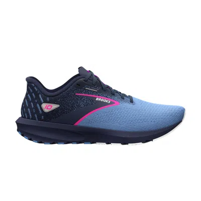 Pre-owned Brooks Wmns Launch 10 'peacoat Pink Glow' | Blue | Women's Size 5