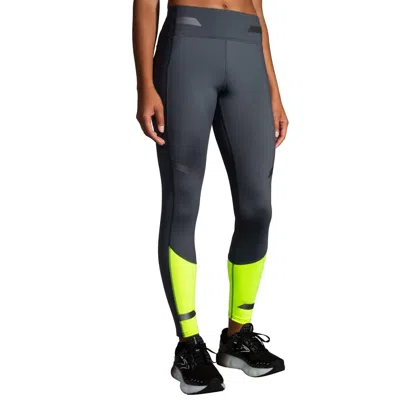 Brooks Wome's Run Visible Tight Pants In Asphalt/nightlife In Multi