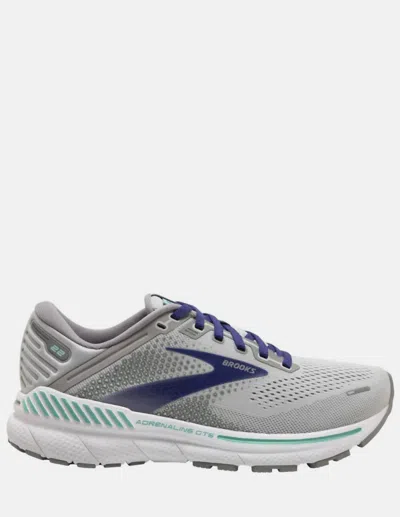 Brooks Women's Adrenaline Gts 22 Running Shoes - 2a/narrow Width In Alloy/blue/green In Grey