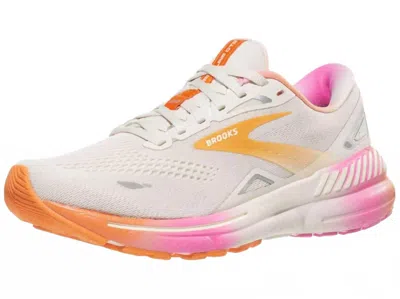 Brooks Women's Adrenaline Gts 23 Running Shoe In White Sand/sunset/fuchsia In Multi