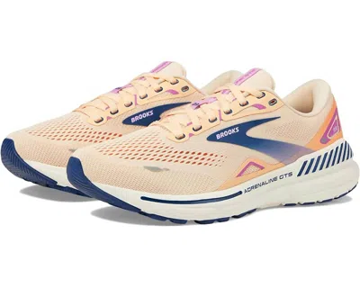 Brooks Women's Adrenaline Gts 23 Running Shoes ( B Width ) In Apricot/estate Blue/orchid In Multi