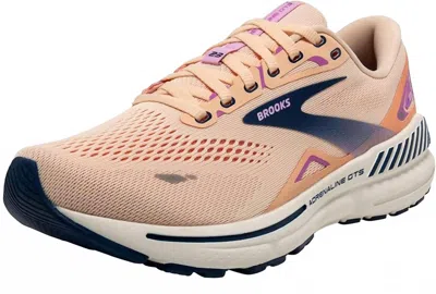 Brooks Women's Adrenaline Gts 23 Supportive Running Shoe In Peach In Pink