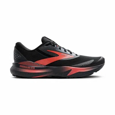 Brooks Women's Adrenaline Gts 24 Weatherized Running Shoes In Black Ebony Hot Coral