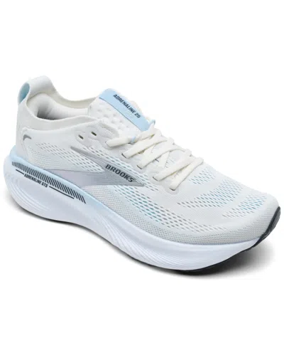 Brooks Women's Adrenaline Gts 25 Running Sneakers From Finish Line In White,nantucket