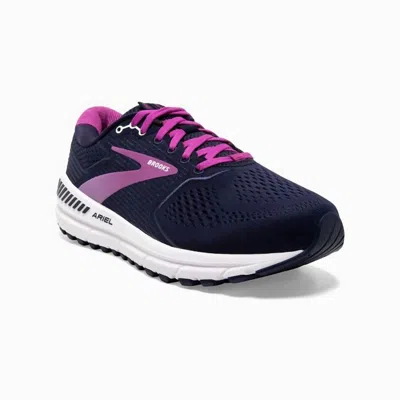 Brooks Women's Ariel '20 Running Shoes In Peacoat Vivid Viola White In Multi