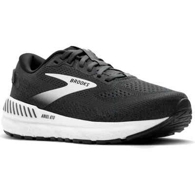 Brooks Women's Ariel Gts 24 Running Shoe In Ebony/black/white