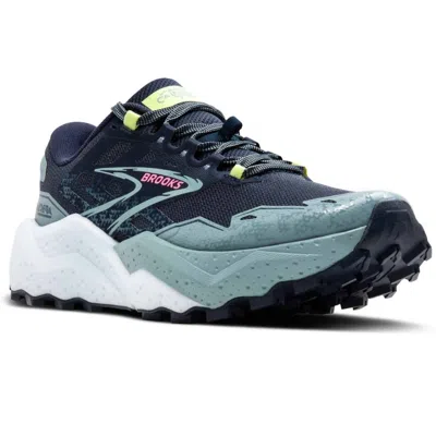 Brooks Women's Caldera 7 Trail Running Shoes In Peacoat/citadel/sunny Lime In Multi