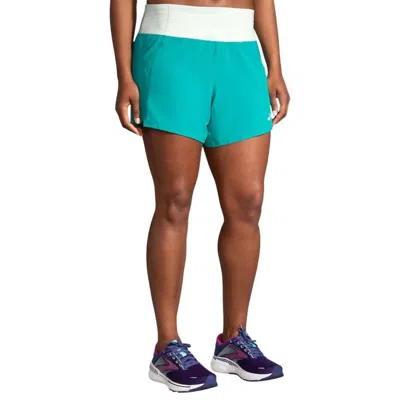 Brooks Women's Chaser 5" Short In Nile Green/cool Mint In Multi
