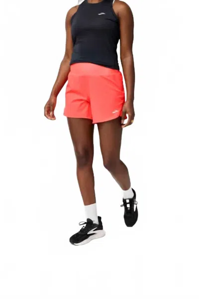 Brooks Women's Chaser 5" Shorts In Neo Cayenne In Multi