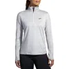 Brooks Women's Dash 1/2 Zip Long Sleeves In Htr Ash