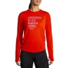 Brooks Women's Distance Graphic Long Sleeve Shirt In Jamberry/happy Hour In Multi