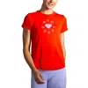 Brooks Women's Distance Graphic Short Sleeve T-shirt In Jamberry/run Love In Multi