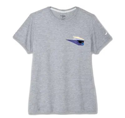 Brooks Women's Distance Short Sleeve 3.0 Top In Damon 24 In Gray