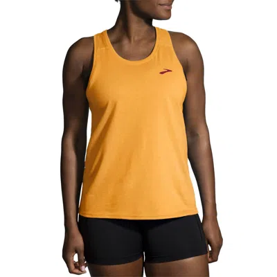 Brooks Women's Distance Tank 2.0 Top In Heather Sun Glow In Orange