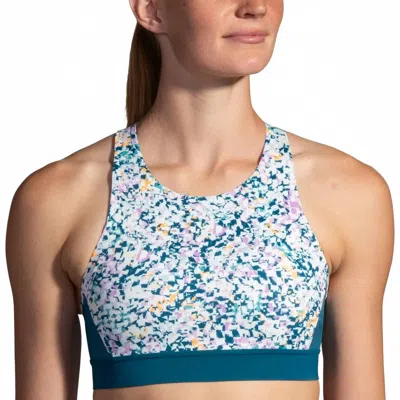 Brooks Women's Drive 3 Pocket Sports Bra In Speedwork In Blue