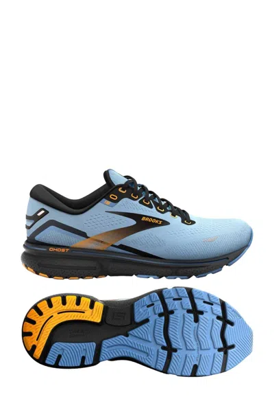 Brooks Women's Ghost 15 Running Shoes - B/medium Width In Blue/black/yellow In Multi