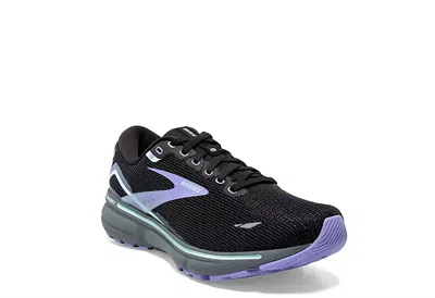 Brooks Women's Ghost 15 Running Shoes ( B Width ) In Black/jacaranda/salt In Purple