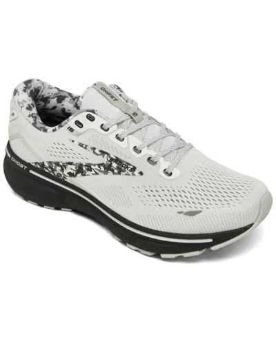 Brooks Women's Ghost 15 Running Sneakers From Finish Line In White,ebony,oysteer