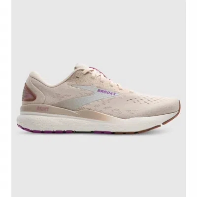 Brooks Women's Ghost 16 Running Shoes In Almond Peach/coconut/purple In Animal Print