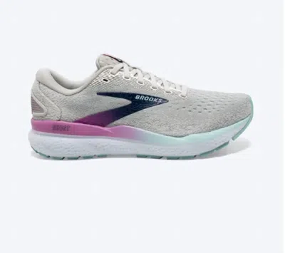Brooks Women's Ghost 16 Running Shoes In White Grey Estate Blue In Multi