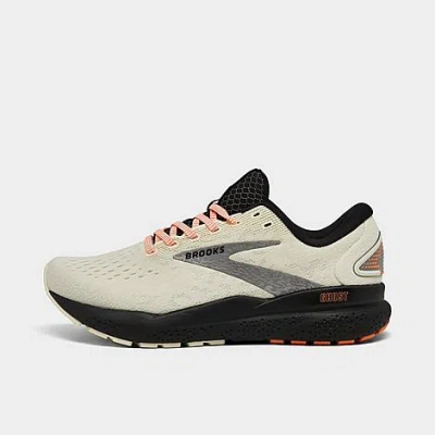 Brooks Women's Ghost 16 Running Sneakers From Finish Line In Ecru,orange,black