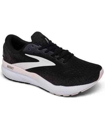 Brooks Women's Ghost 16 Running Sneakers From Finish Line In Black,white