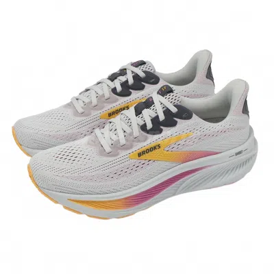 Brooks Ghost 17 Shoes White Pink Orange Aw25 Women In Gray