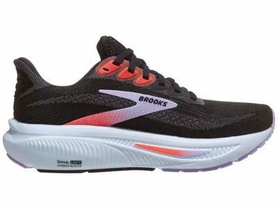 BROOKS WOMEN'S GHOST 17 RUNNING SHOES IN BLACK/PURPLE/CORAL