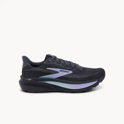 Brooks Women's Ghost 17 Running Shoes In Grey/clearwater/purple In Black
