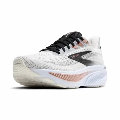 BROOKS WOMEN'S GHOST 17 RUNNING SHOES IN WHITE/BLACK/ROSE GOLD