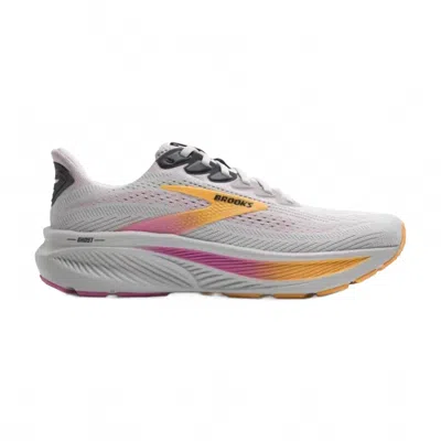 Brooks Ghost 17 Shoes White Pink Orange Aw25 Women In Gray