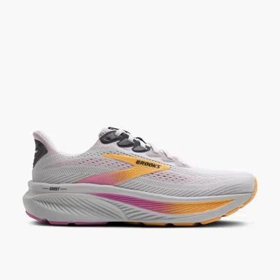 Brooks Ghost 17 Shoes White Pink Orange Aw25 Women In Gray