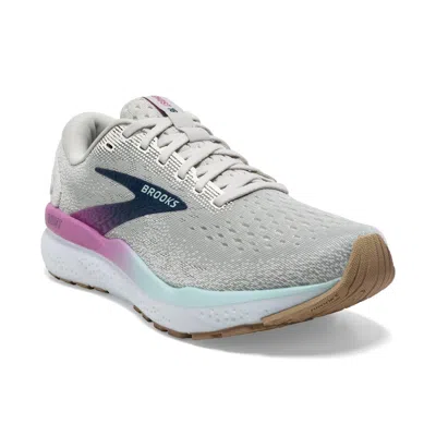 BROOKS WOMEN'S GHOST V16 SHOES IN WHITE/GREY