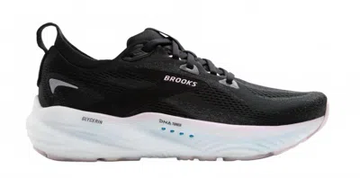Brooks Women Glycerin 22 Running Shoes In Black/orchid Ice/white In Multi