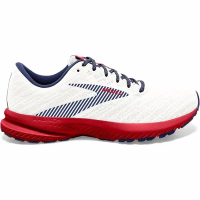 Brooks Women's Launch 7 Running Shoes In White/blue/red