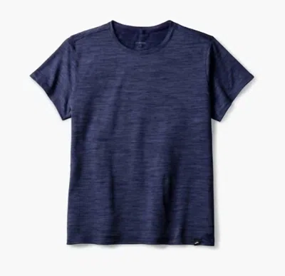 Brooks Women's Luxe Short Sleeve Top In Heather Midnight In Blue