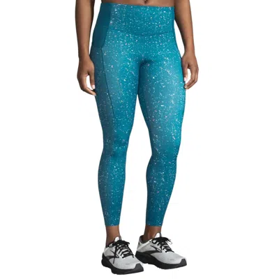 Brooks Women's Method 7/8 Tight In Lagoon Speckle Print/lagoon In Multi