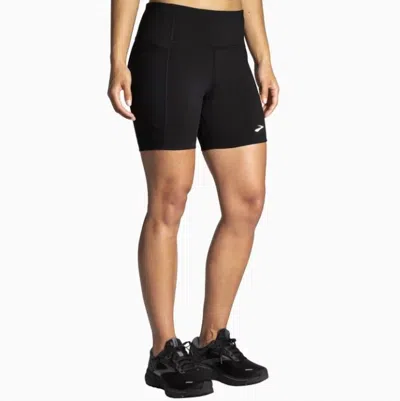 BROOKS WOMEN'S MOMENT 5" SHORT TIGHT IN BLACK