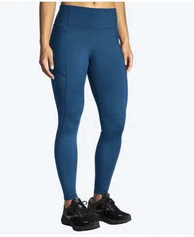 Brooks Women's Moment Tight Leggings In Blue Ash
