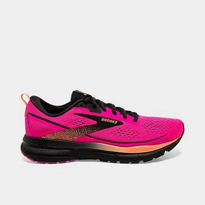 Brooks Women's Trace 3 Road Running Shoes In Pink Glo/black/orange