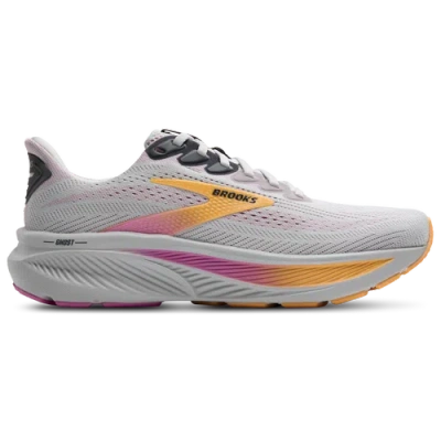 Brooks Ghost 17 Shoes White Pink Orange Aw25 Women In Gray