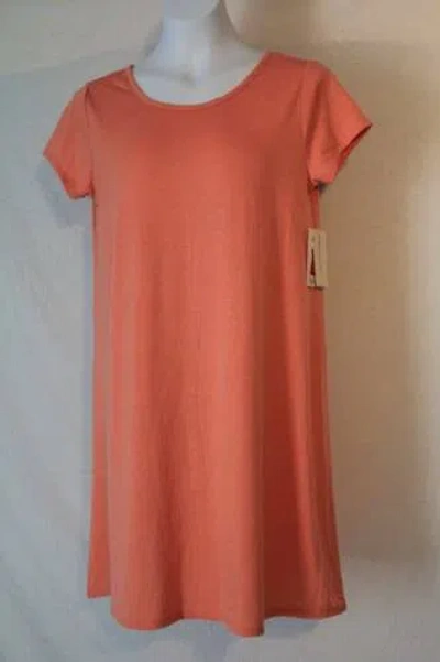 Pre-owned Brooks Womens Short A-line Dress Size Large Above Knee Caged Back Soft Peach In Orange