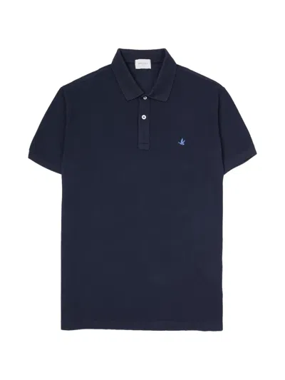 Brooksfield Bird-motif Polo Shirt In Blue