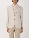 Brooksfield Man Blazer Beige Size 38 Cotton, Linen In Natural