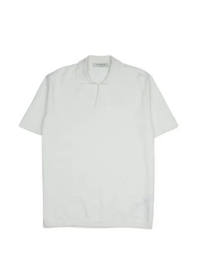 Brooksfield Bowling-collar Linen Polo T-shirt In Animal Print