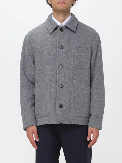 Brooksfield Casual Wool Blend Shirt Jacket With Front Patch Pockets In Gray