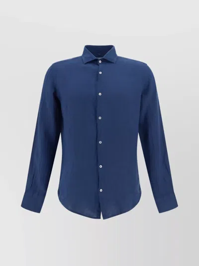 Brooksfield Collar Long Sleeves Monochrome Pattern Regular Fit In Blue