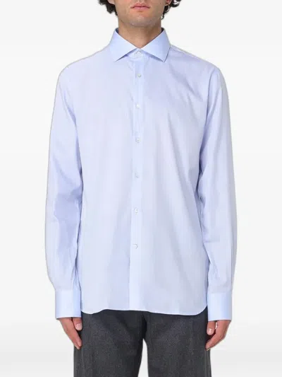 Brooksfield Cotton Shirt In Blue