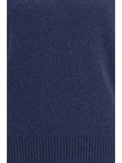 Brooksfield Crewneck Cashmere Sweater In Blue