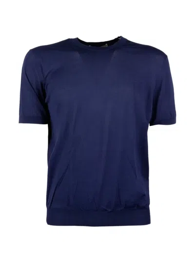 Brooksfield Crew-neck Short-sleeve T-shirt In Blue